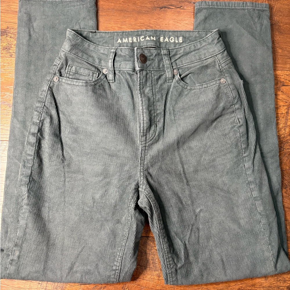 American eagle Stretch Corduroy Pants in Green teal